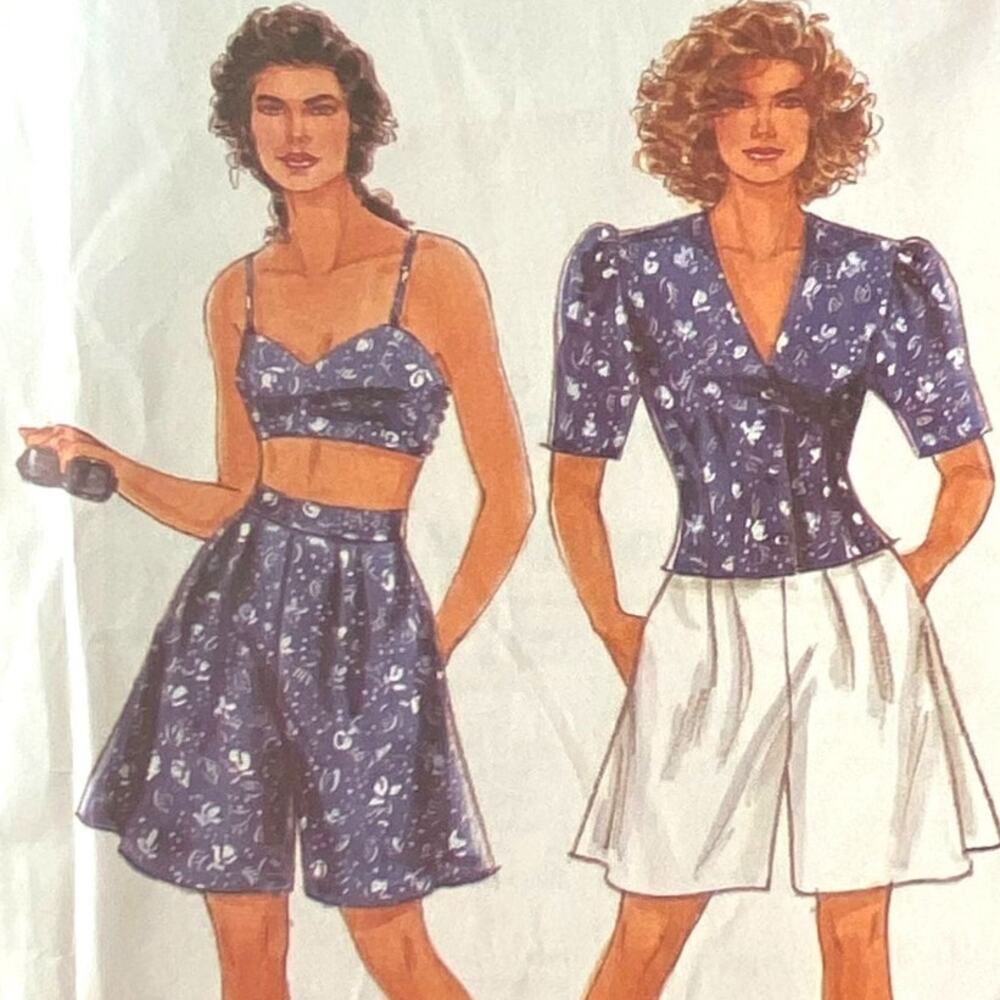 Simplicity 7663 Pattern Short Top Miss 8-10 Uncut Vintage Semi Fitted Flare